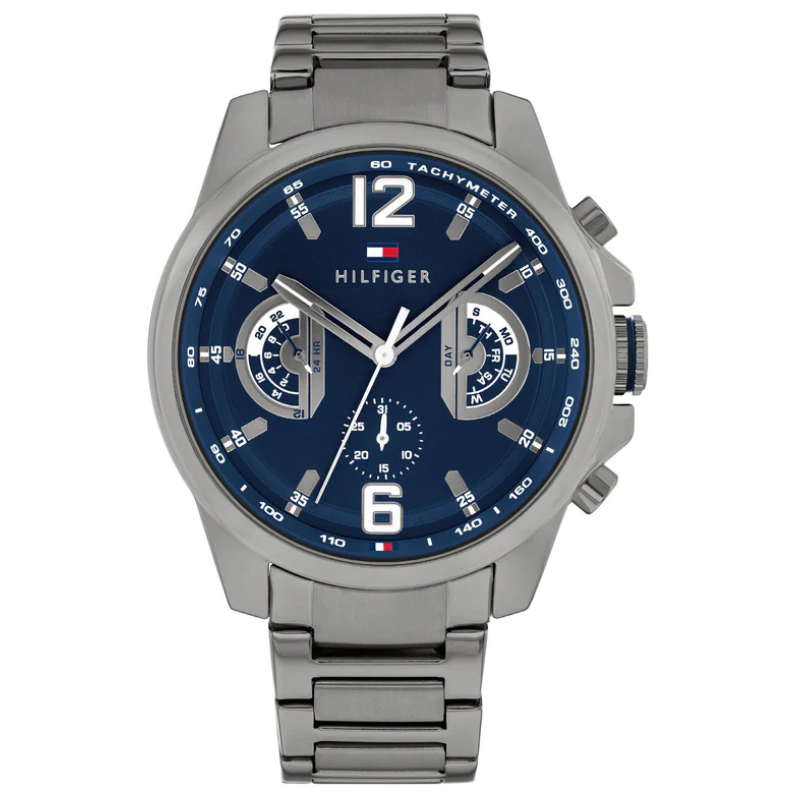Tommy Hilfiger Grey Steel Navy Dial Multi-function Men's Watch